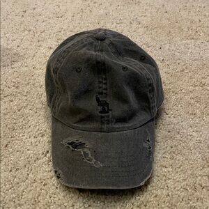 VINTAGE BARBER CHAIR DISTRESSED HEATHER GREY CAP -  “POLO RALPH LAUREN” INSPIRED